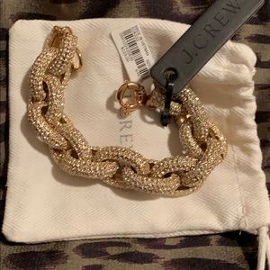 Gold and crystal link bracelet